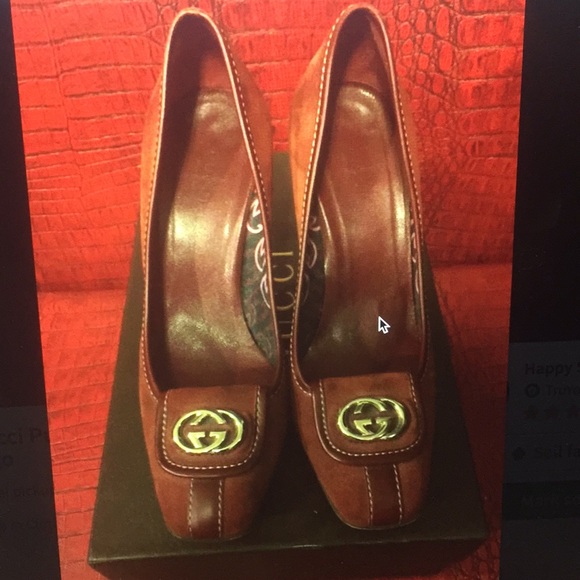 AUTHENTIC GUCCI PUMPS, SUEDE & LEATHER TRIM - Picture 1 of 5